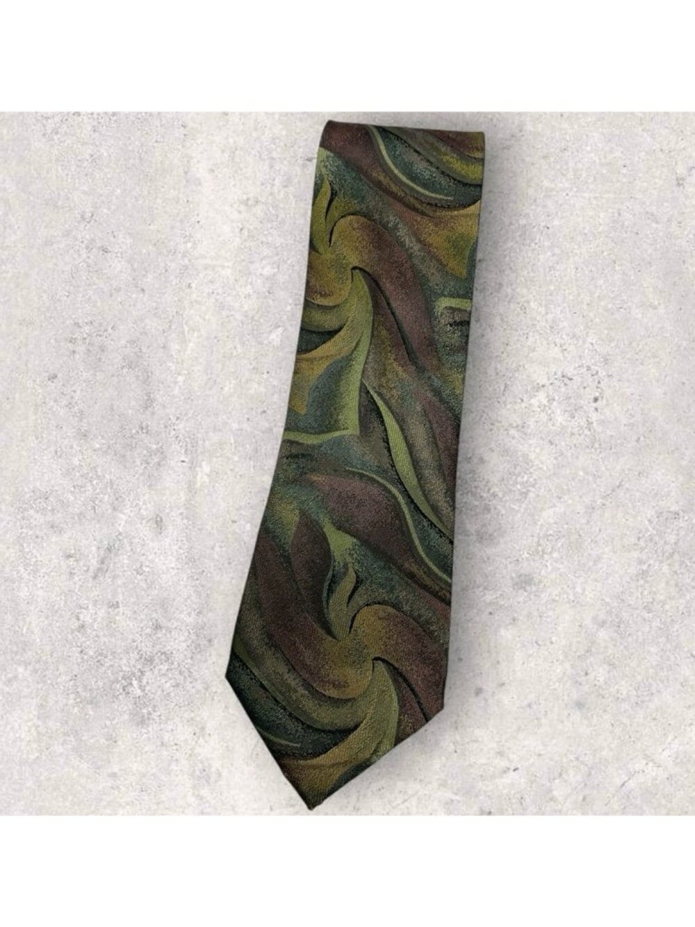 NEW CARNAVAL DE VENISE Silk Tie ITALY Brown Green Art W:3.7"